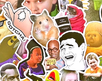 50 Meme Stickers, Funny Sticker Pack, Waterproof Stickers, Laptop Decals