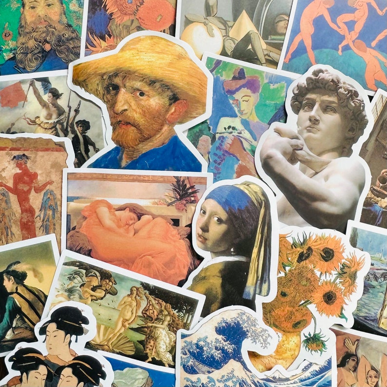 5-50pcs Artwork & Painting Stickers, Fun Gift Vinyl Sticker Pack Skateboard Laptop Car Decals image 1