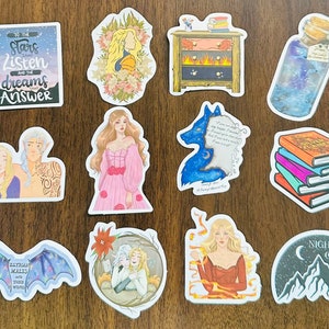 ACOTAR Stickers, Bookish Sticker Pack, Kindle Stickers The Night Court, Sarah J Maas, Spring Court zdjęcie 3