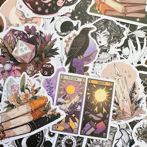 50 Magical Witch Stickers, Mystical Evil Eye Potion Bottle Wizard Kindle Sticker Pack (3) Mystery Vinyl Sticker, Water bottle