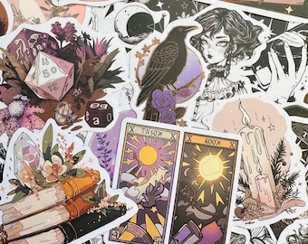 50 Magical Witch Stickers, Mystical Evil Eye Potion Bottle Wizard Kindle Sticker Pack (3) Mystery Vinyl Sticker, Water bottle