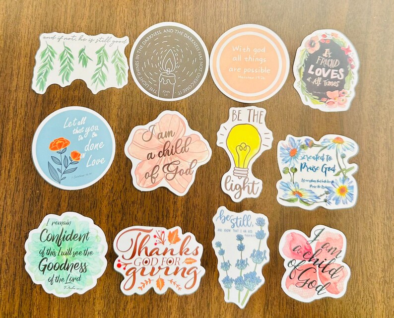 5-100pcs Christian Stickers, Bible Verse Sticker Pack, Faith Love God Jesus Trust the Lord Pray Stickers scrapbooking planner Decal zdjęcie 3