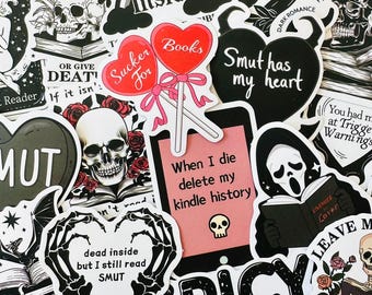 50 Dark Smut Stickers, Dark Romance Bookish Kindle Sticker Pack, Smutty Read Themed, Waterproof Laptop Stickers, Book Lover