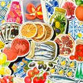 50 Tomato Lemon Stickers, Mediterranean Bullet Journal Sticker Pack, Junk Journaling Fruit Coquette Stickers, Bullet Journal Supplies product logo