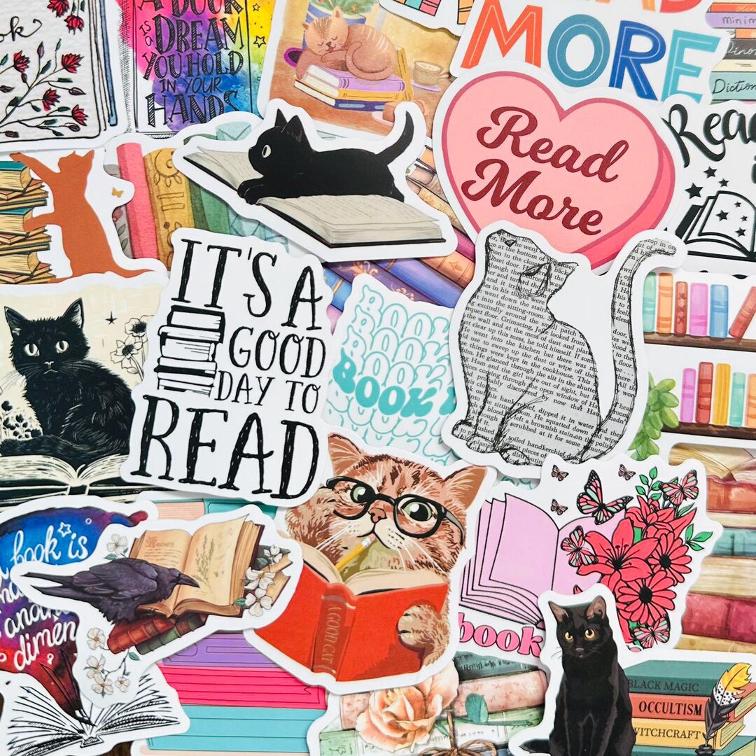 50 Book Stickers (3) Kindle Bookish Sticker Pack, Laptop Stickers ...
