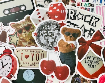 50 The Pinterest Girl Sticker Pack, Downtown Girly Aesthetic Coquette Stickers, Planner, Laptop Decals