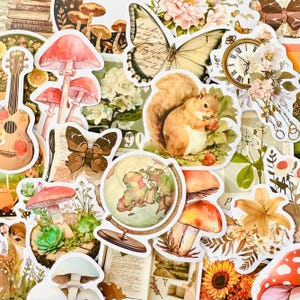 50 Klassische Vintage Kindle Aufkleber, Tier Vinyl Art Retro Scrapbook Journal Sticker Pack, Kokette Aufkleber für Laptop, Wasserflasche