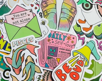 Varied Colors Cute Stickers (2) Lot Book Fun Pack Laptop Car Alien Decals