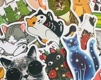50 coole kattenstickers (2) kawaii grappig cadeau waterdichte stickers stickers voor motorfiets, laptop, bagage, bidon
