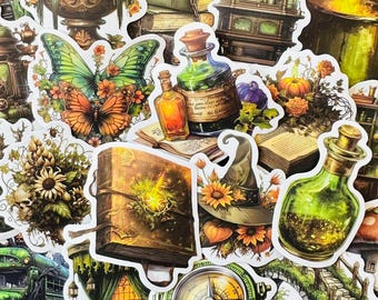 50 Poison Witch Stickers (11) , Mystical Witch Wizard Kindle Sticker Pack, Decal for Luggage Laptop Water bottle Sticker