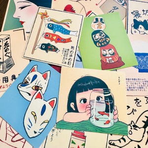 50 Japanse esthetische stickers, kawaii-stickerpakket voor Bullet Journal Diary Scrapbook Notebook afbeelding 2