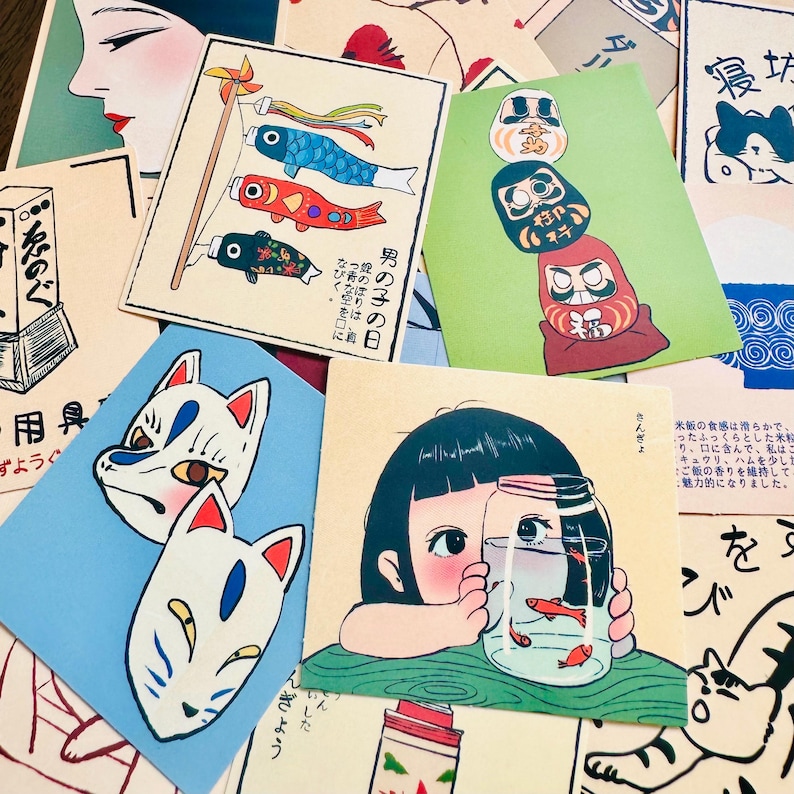 50 Japanse esthetische stickers, kawaii-stickerpakket voor Bullet Journal Diary Scrapbook Notebook afbeelding 2