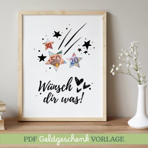 Geldgeschenk zum Geburtstag, Geburtstagsgeschenk, Geburtstagskarte, Geschenkidee, DIY Last-Minute Handgemachtes Geschenk, PDF zum ausdrucken