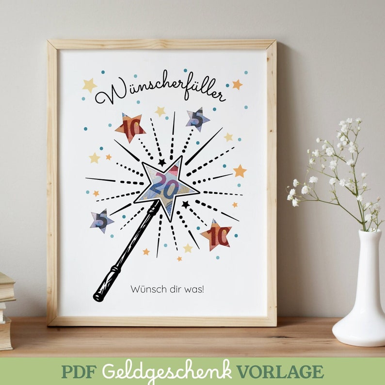 Geldgeschenk zum Geburtstag, Geburtstagsgeschenk, Geburtstagskarte, Schulabschluss Geschenkidee, DIY Last-Minute Geschenk PDF zum ausdrucken