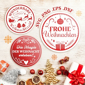Frohe Weihnachten Plotterdatei SVG. German Christmas Ornament, winter quotes. Plotter Files, eps, png, SVG for Cricut, Laser Cut Decoration
