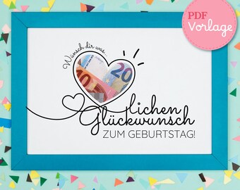 Geldgeschenk zum Geburtstag | Last-Minute Handgemachtes Geburtstagsgeschenk | Geburtstagskarte DIY