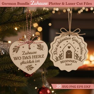 Zuhause, Familie, Herz, Liebe, Freude plotter und laserdatei für DIY-Geschenke. immagine 5