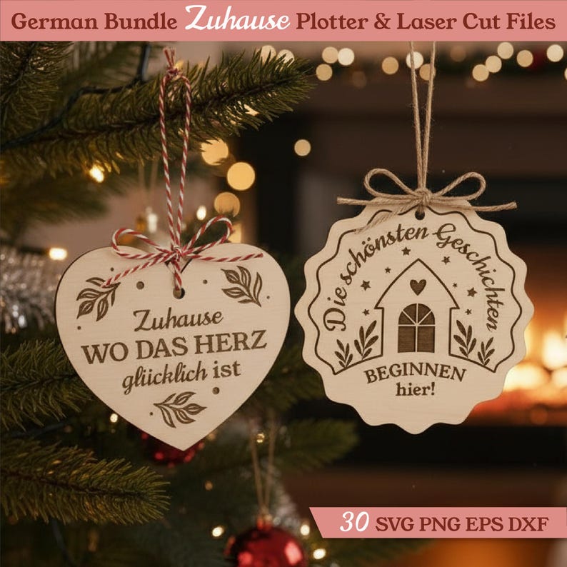 Zuhause, Familie, Herz, Liebe, Freude plotter und laserdatei für DIY-Geschenke. immagine 5