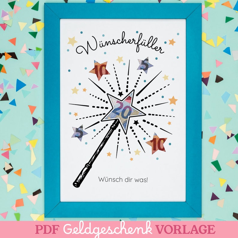 Geldgeschenk zum Geburtstag, Geburtstagsgeschenk, Geburtstagskarte, Schulabschluss Geschenkidee, DIY Last-Minute Geschenk PDF zum ausdrucken