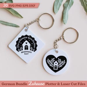 German Home SVG. Zuhause Familie Herz Liebe plotterdatei. Moving Housewarming Family House Wreath Heart Plotter Lasercut Cricut Silhouette.