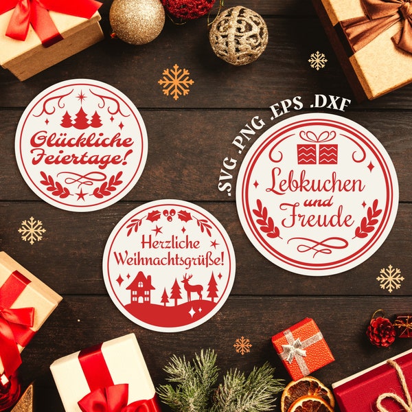 Weihnachten Plotterdatei SVG. German Christmas Ornament, winter quotes. Plotter Files, eps, png, SVG for Cricut, Laser Cut Decoration, Gifts