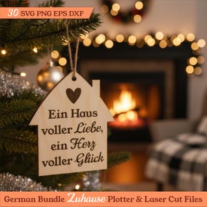 Zuhause, Familie, Herz, Liebe, Freude plotter und laserdatei für DIY-Geschenke. immagine 8