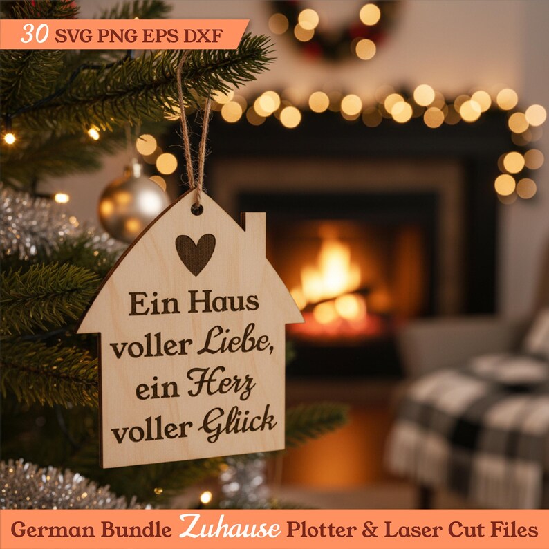 Zuhause, Familie, Herz, Liebe, Freude plotter und laserdatei für DIY-Geschenke. immagine 8