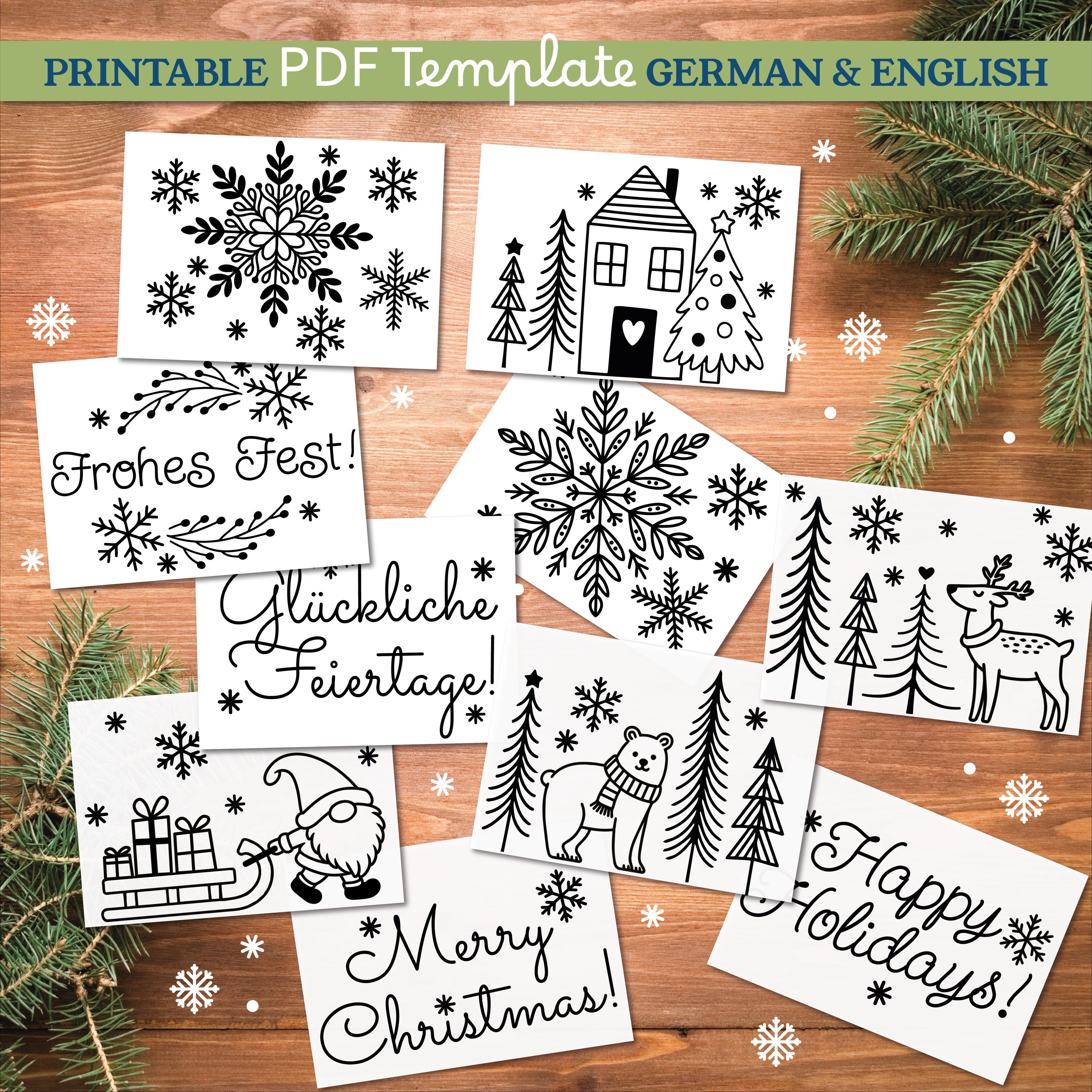 Weihnachtsdeko Fenster Bild Vorlage. DIY Christmas Window Art Chalk