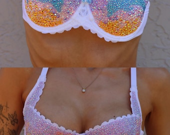 Custom Bedazzled Balconette Bra