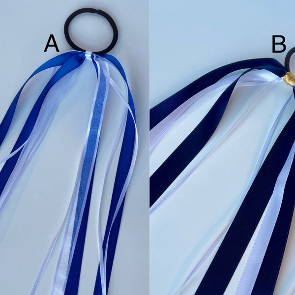 Navy and Blue Rally Ribbon/Hair Ribbon/Hair Ties