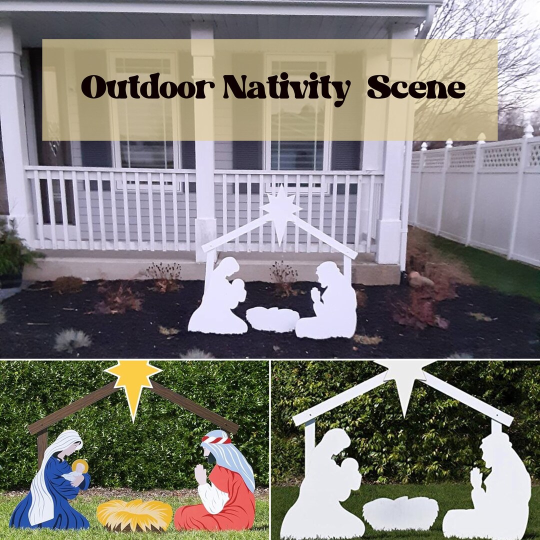Set Holy Family Outdoor Nativity Scene Yard Decor Nativity Etsy
