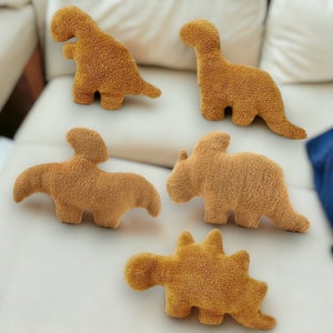 Dino Nugget Plush Pillows | 30cm/40cm Dinosaur Nuggets | Chicken Cushion Toys | Gift for Kids | Gift for Daughter | Gift for Son | Cuddle