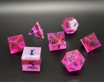 Dark Crystal (Glow in the Dark) Sharp Edge Dice Set