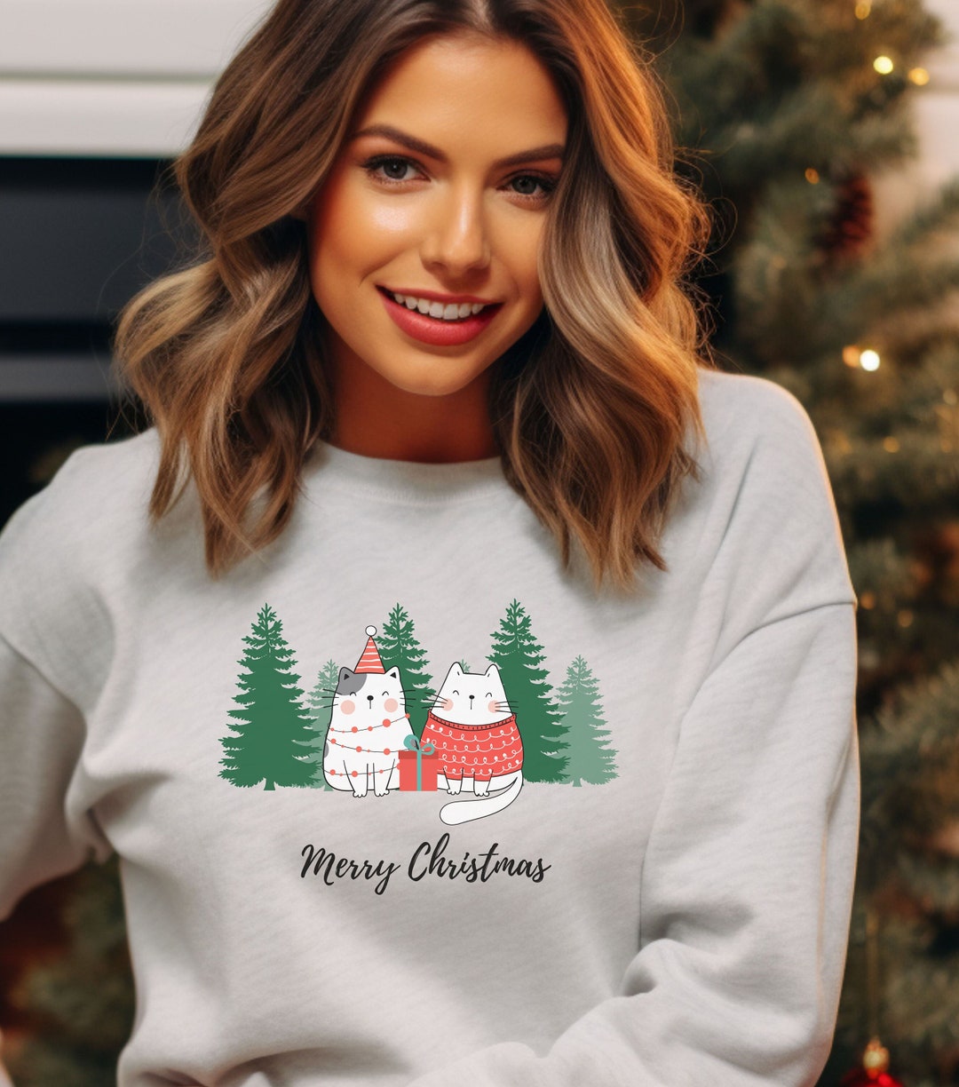 Funny Cat Sweater Funny Christmas Sweater Cute Christmas Etsy