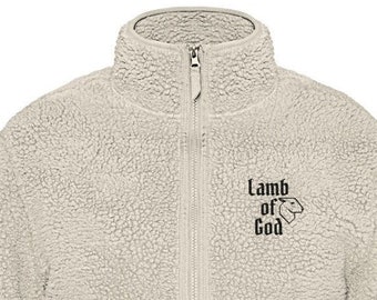 Lamb of God Teddy Jacket, Street Saints  - Outsider Sherpa Jacke mit Stick