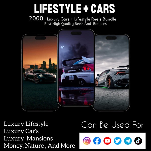 2000+ Luxury Lifestyle Reels & Car Reels Viral Videos for TikTok, Instagram, and YouTube Shorts