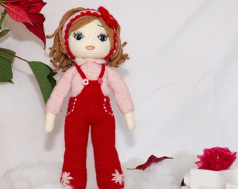 Crochet doll amigurumi knitted doll