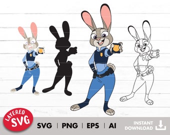 LAYERED SVG Rabbit Svg Png Jpg Eps svg files for cricut svg bundle for cricut outlined png files for sublimation Instant Download Sticker