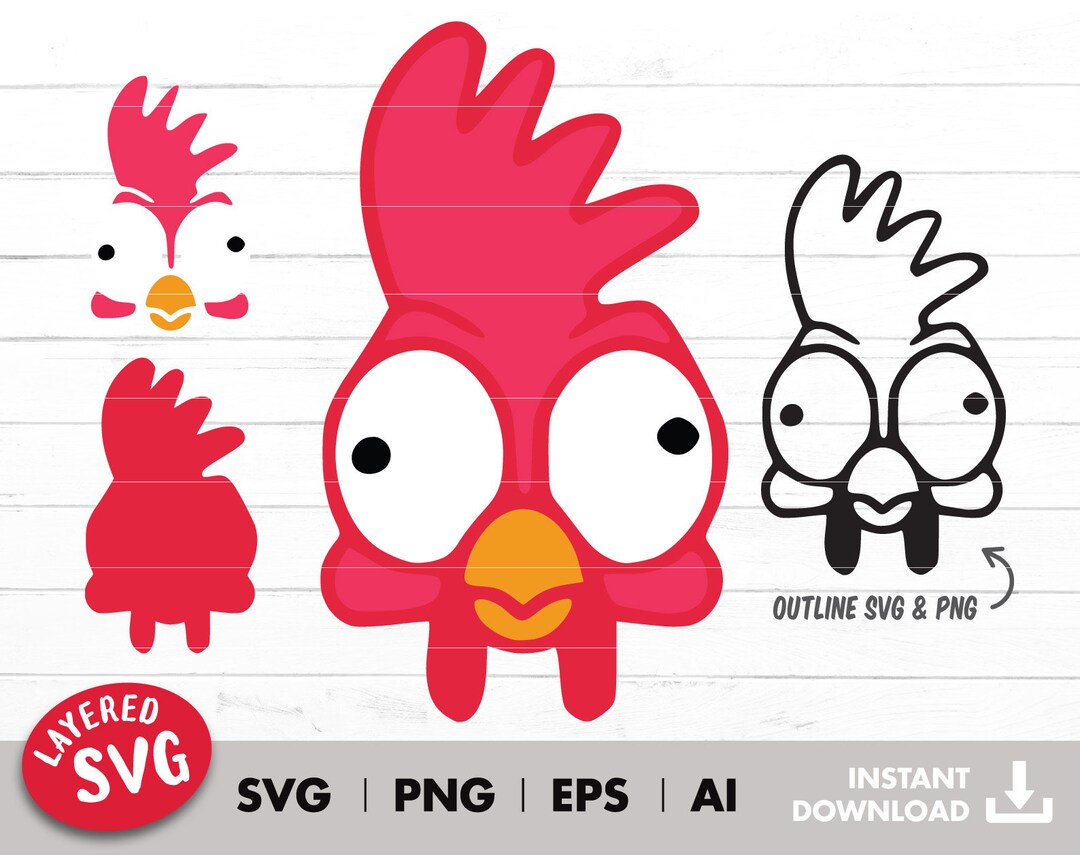 Hei Hei SVG, Svg, Cartoon, Baby Shower, PNG, Instant Download, Svg Iron