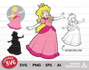 Princesa Svg, archivo Svg, transferencia térmica Svg, sublimación de camisetas, transferencia de vinilo, capas por color, svg imprimible, png, cricut, delineado