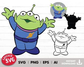Alien SVG, capas por color SVG, archivo SVG, transferencia térmica SVG, sublimación de camisetas, transferencia de vinilo, PNG, Cricut, delineado, descarga digital
