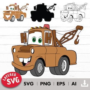 Transferencia de plancha SVG, Cars SVG, Descarga digital, SVG, PNG, Cricut SVG, Sublimación de camisetas, Transferencia de vinilo, Capas por color, Cars SVG