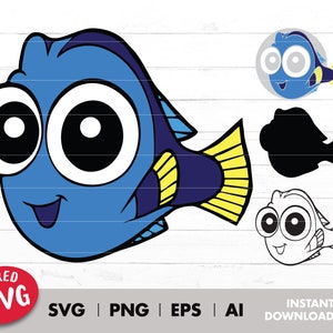 Peut inclure: Un poisson de dessin animé bleu et jaune avec de grands yeux et un sourire. Le poisson est au format SVG en couches, ce qui signifie qu'il peut être facilement édité et personnalisé.