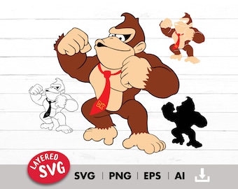 Kong svg, Layered by color svg, Svg file, Svg iron on transfer, tshirt sublimation, vinyl transfer, png, outlined, digital download