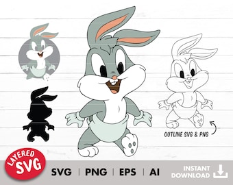 Baby bunny svg, Layered by color svg, Svg file, Svg iron on transfer, tshirt sublimation, vinyl transfer, png, outlined, digital download