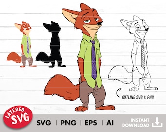 LAYERED SVG Fox Svg Png Jpg Eps svg files for cricut svg bundle for cricut outlined png files for sublimation Instant Download Sticker