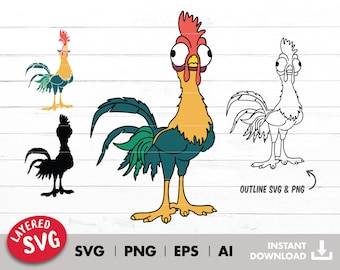 Hei Hei SVG, svg, Cartoon, baby Shower, PNG, Instant Download, Svg iron on transfer, tshirt sublimation, vinyl transfer, layered by color