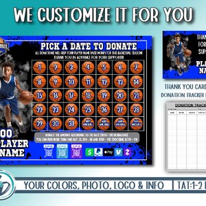 カスタムバスケットボール日付選択募金活動、パーソナライズバスケットボールデジタル募金活動、バスケットボール寄付、カレンダー募金活動、カスタマイズ