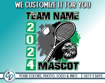 Diseño de tenis personalizado, diseño de camiseta de tenis de tendencia, mascota PNG personalizada de tenis, diseño PNG de equipo de tenis, PNG personalizado de tenis, personalizamos