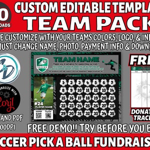 Corjl Editable Soccer Pick a Number Fundraiser, Soccer Team Pack 30 Download, Soccer 1 to 35 Fundraiser Template, Digital Fundraiser Ideas